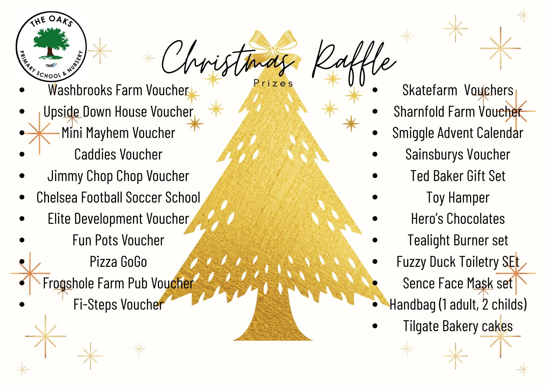 Christmas Raffle Prizes 2025